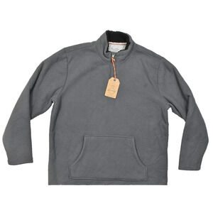 Weatherproof Vintage Men XXL Gray Quilted Sherpa Lined 1/4 Zip Pullover NEW